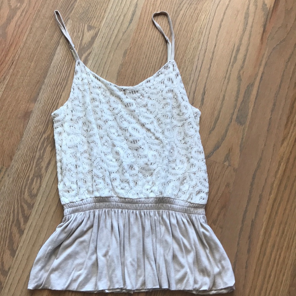 Express camisole peplum top with lace detail